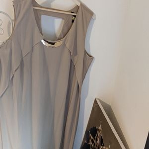 Khaki colored dress. Simple yet classy